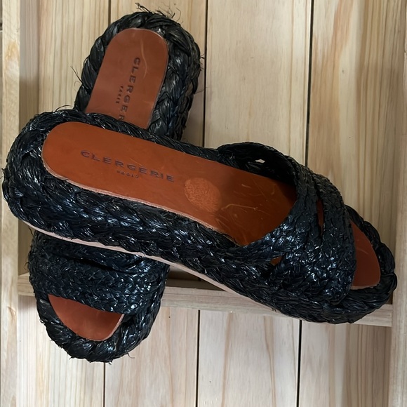 Robert Clergerie raffia black sandals - Picture 7 of 9
